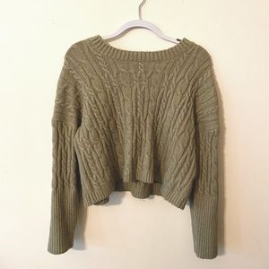 Green Cropped Sweater
